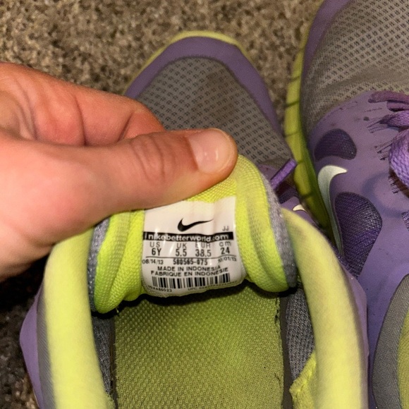 NIKE free run 5.0 neon running shoes purple and yellow - Picture 7 of 7